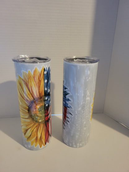 Sunflower/Flag - Tumbler