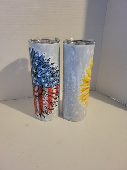 Sunflower/Flag - Tumbler