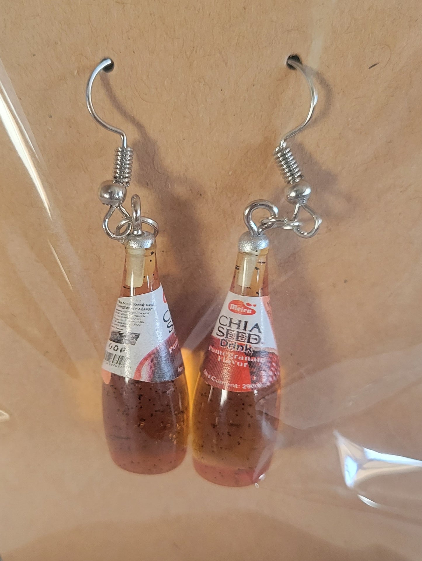 Wine bottles earrings