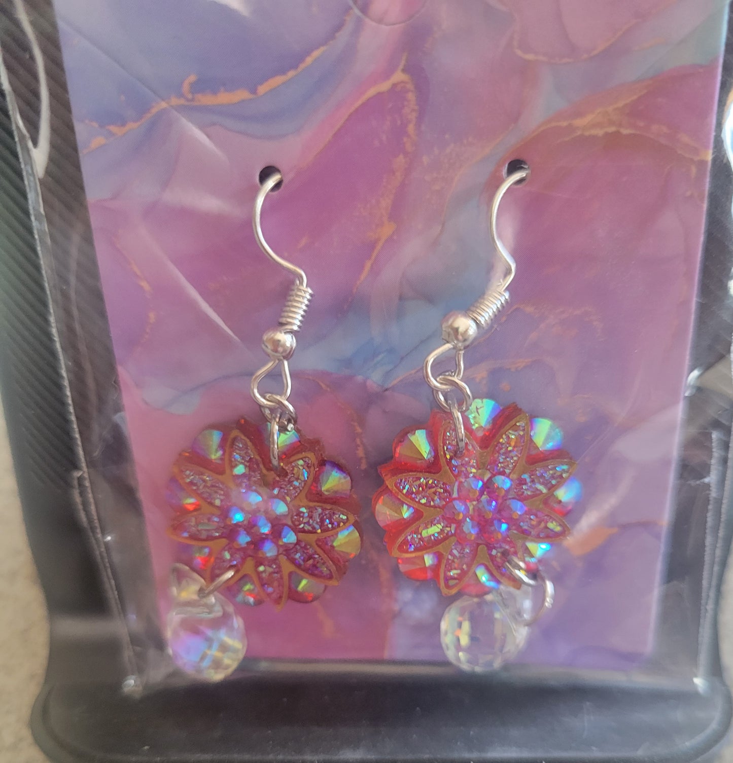 Shimmer star drop earrings