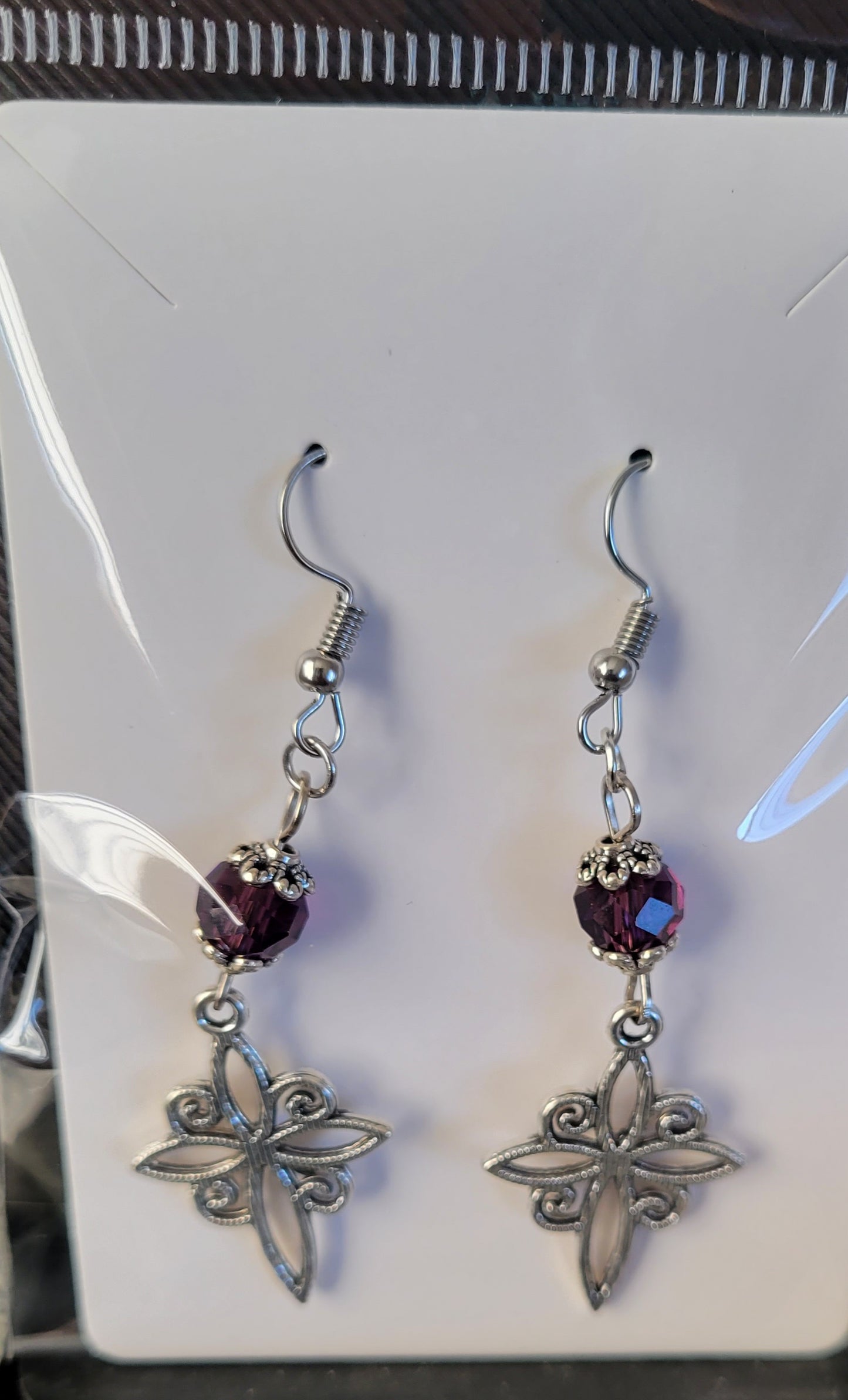 Purple star earrings