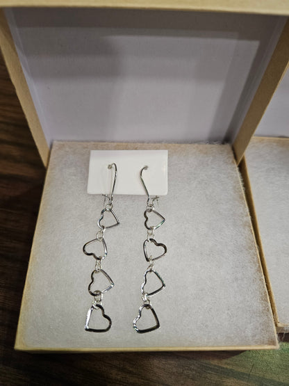 Heart on the line earrings