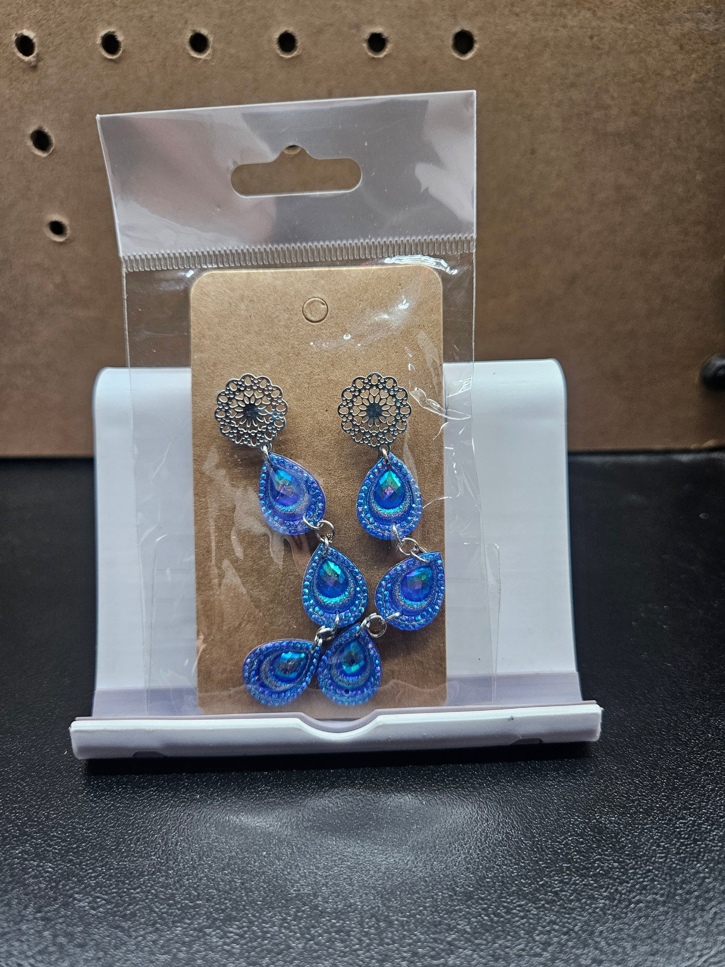 Peacock Tear Shape - Earrings