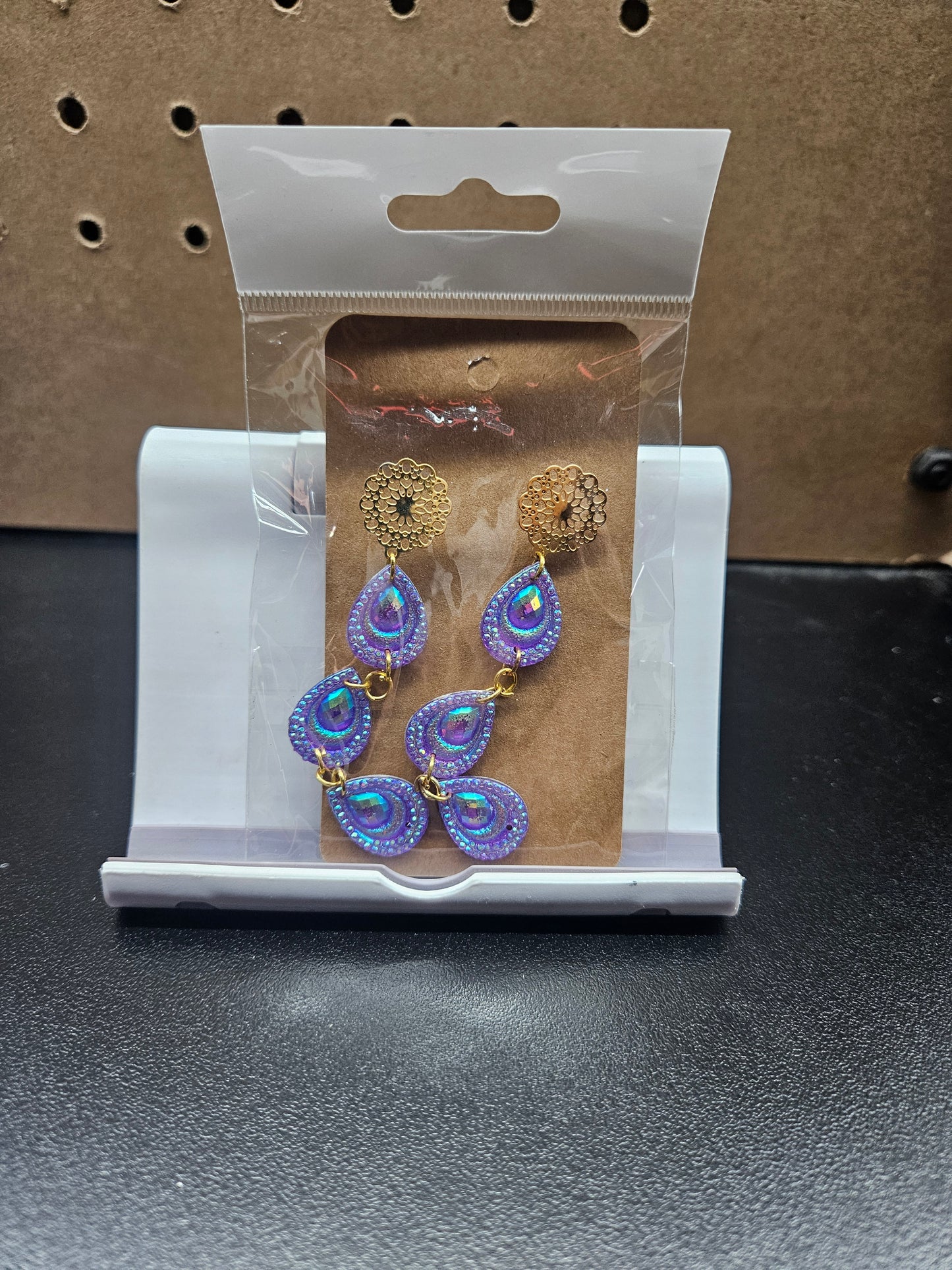 Peacock Tear Shape - Earrings