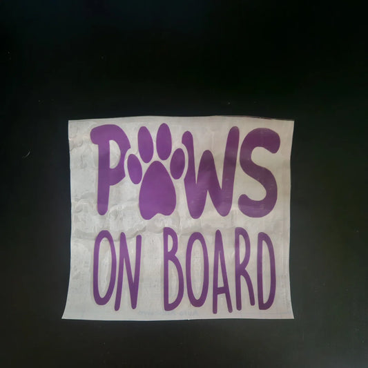 Paws on board - window decal